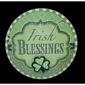 Irish Blessings Wall Hanging Sign Shamrock St Patrick's Day  Decor Green